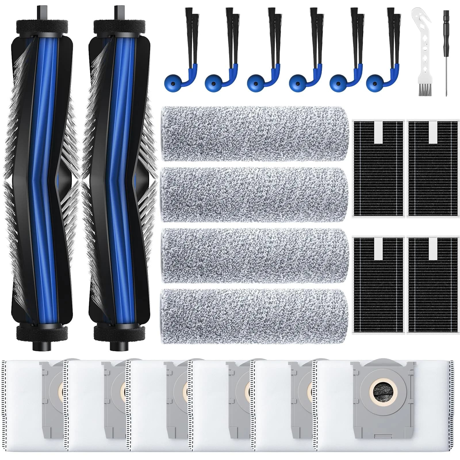 Lacvik X9 Accessory Kit for ECOVACS DEEBOT X9 PRO OMNI, X9 PRO Robot Vacuum | 24-Piece Set with 3L Dust Bags & HEPA Filters