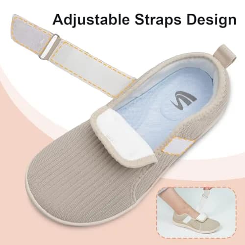 Spesoul Wide Womens Walking Shoes Adjustable Diabetic Shoes Breathable Zero Drop | Comfortable Wide Fit for Indoors & Outdoors thumbnail 4