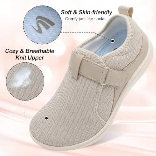 Spesoul Wide Womens Walking Shoes Adjustable Diabetic Shoes Breathable Zero Drop | Comfortable Wide Fit for Indoors & Outdoors thumbnail 5