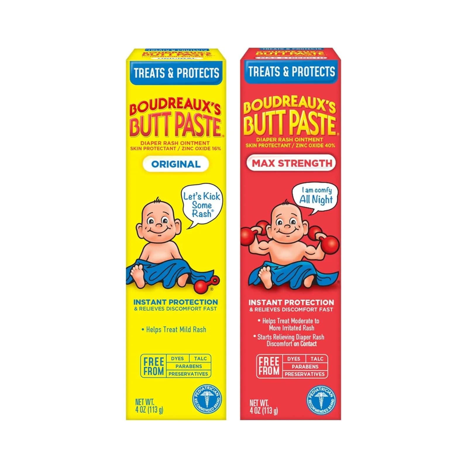 Boudreaux's Butt Paste Original Diaper Rash Cream Skin Protectant 4 Oz (118 ml) | Pharmacist-Developed for Instant Protection — 4 Ounce