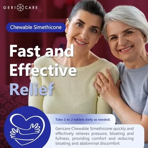 GeriCare Chewable Extra Strength Gas Relief Simethicone 125mg | Fast-Acting Digestive Gas Bloating Relief (70-120 chars) thumbnail 5