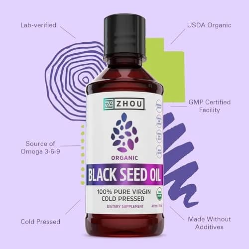 ZHOU Organic Black Seed Oil - Nigella Sativa 4 Fl Oz thumbnail 4