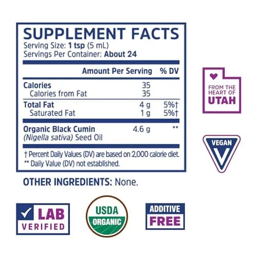 ZHOU Organic Black Seed Oil - Nigella Sativa 4 Fl Oz thumbnail 2
