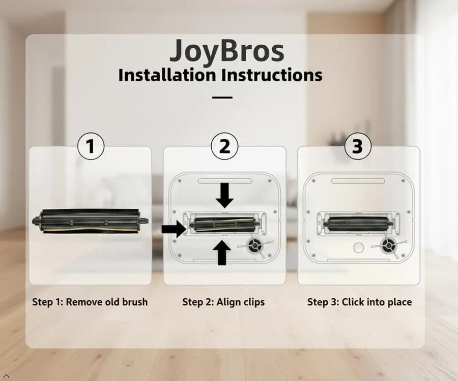 JoyBros TriCut Replacement Brush for Dreame L40 Ultra Gen 2 X40 Ultra | Fits L20 L30 X30 D30 D10 Plus Gen2, L10s Ultra Pro Ultra C20 Plus D9 Max Gen2, MOVA P10 P50 Pro Ultra E40 Ultra Robotic Vacuum Cleaners thumbnail 10
