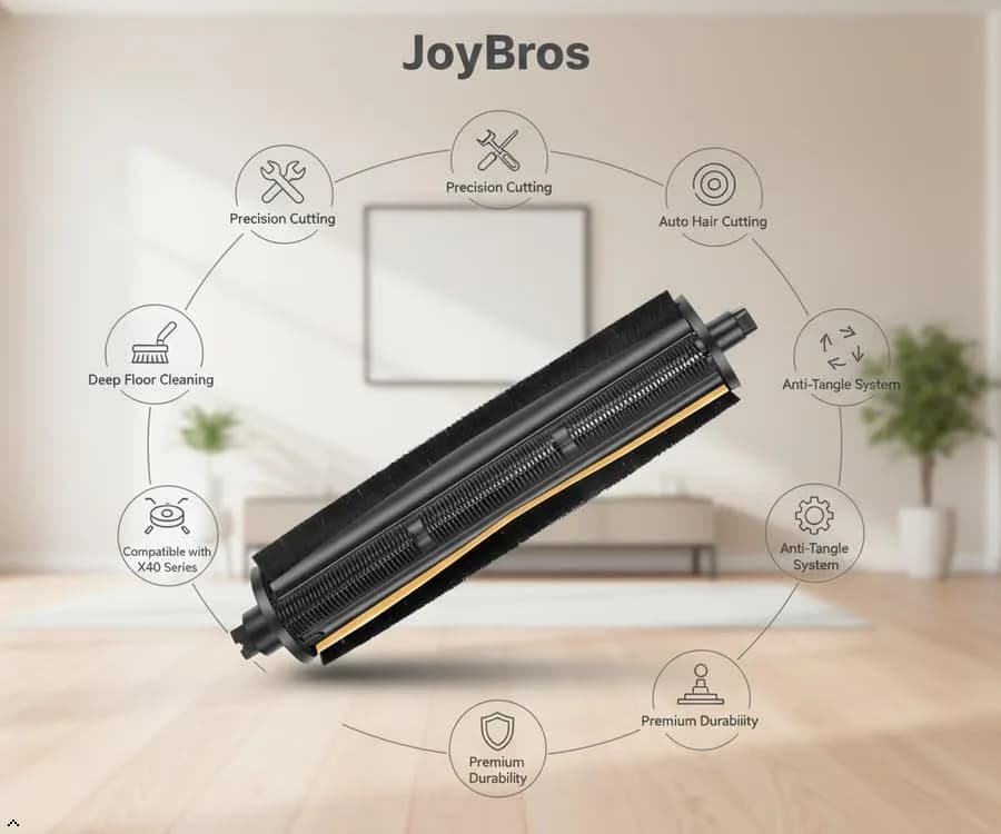JoyBros TriCut Replacement Brush for Dreame L40 Ultra Gen 2 X40 Ultra | Fits L20 L30 X30 D30 D10 Plus Gen2, L10s Ultra Pro Ultra C20 Plus D9 Max Gen2, MOVA P10 P50 Pro Ultra E40 Ultra Robotic Vacuum Cleaners thumbnail 13