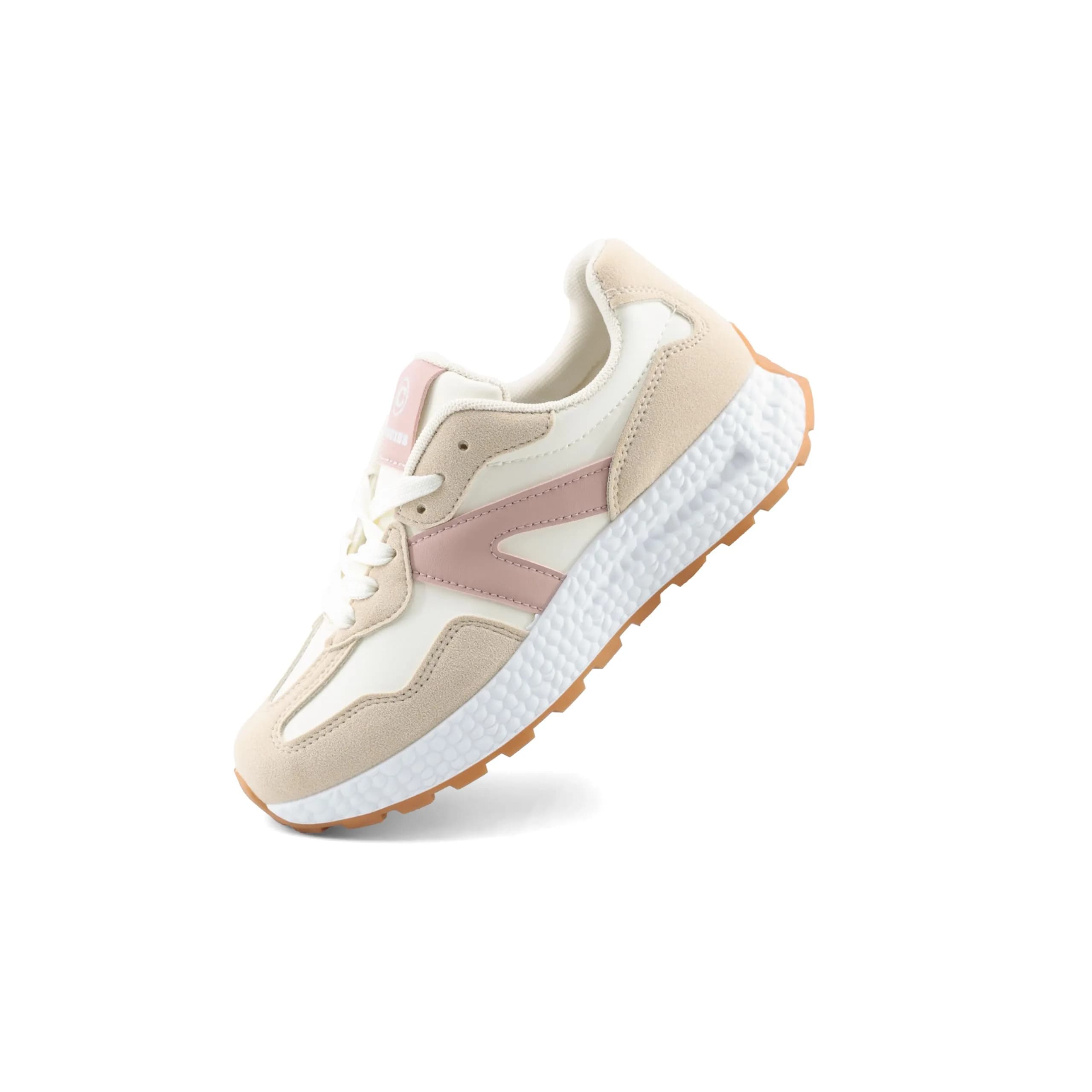 Chouiss Women's Athletic Walking Shoes with Popcorn Sole & Color Block Design, Pink 21cm (8.5 US) - main product image