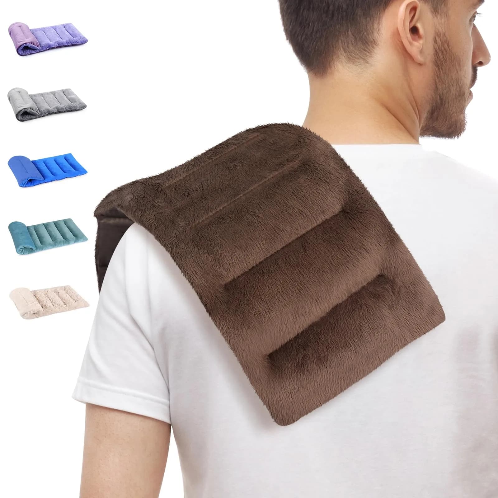 SuzziPad Microwave Heating Pad 7"X16" Brown | Moist Heat for Muscle Soreness & Fatigue - main product image
