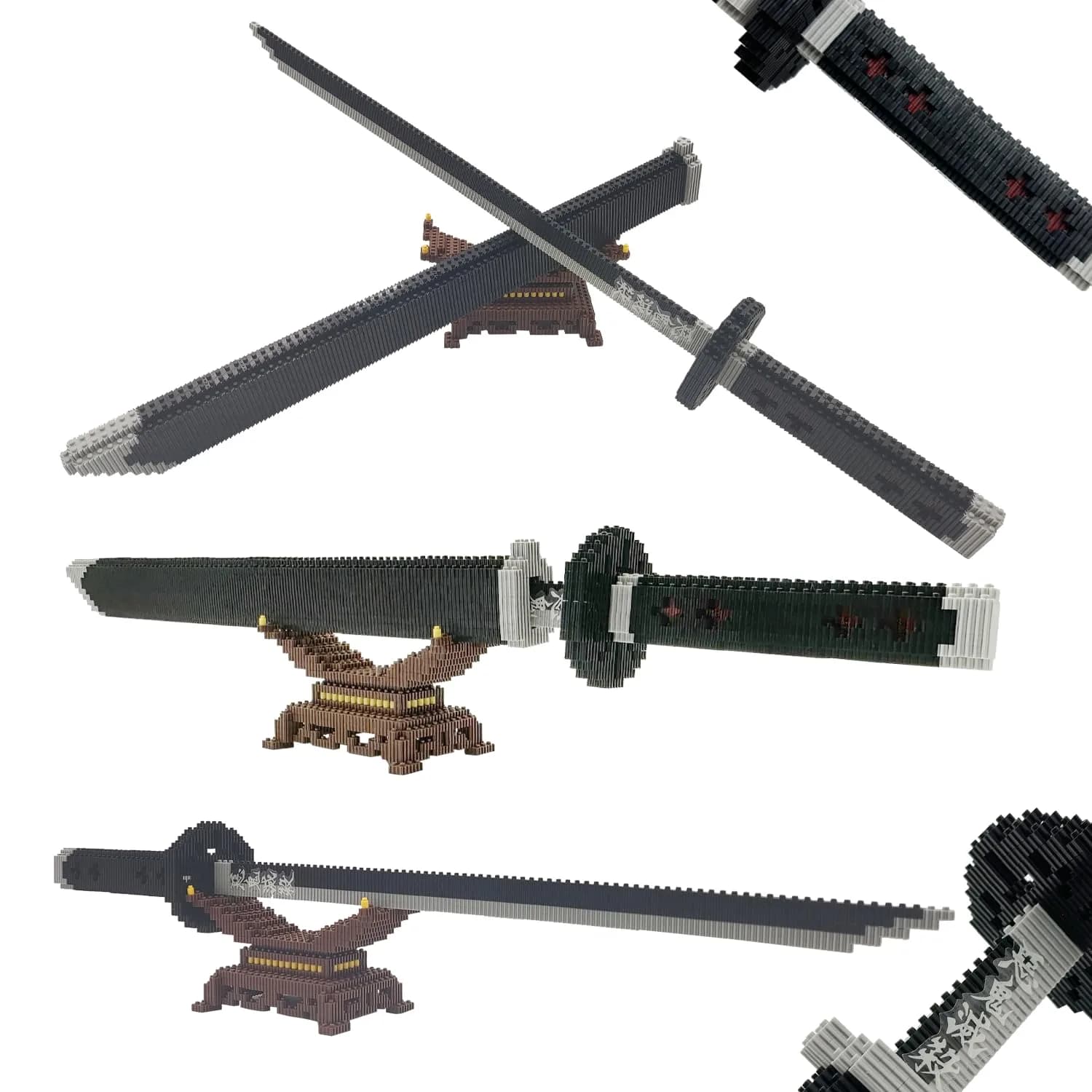 Beego Zenitsu Sword Building Kit Set 1000+ Pieces | ASTM-Tested Educational Toy — Black Tanjirou Sword