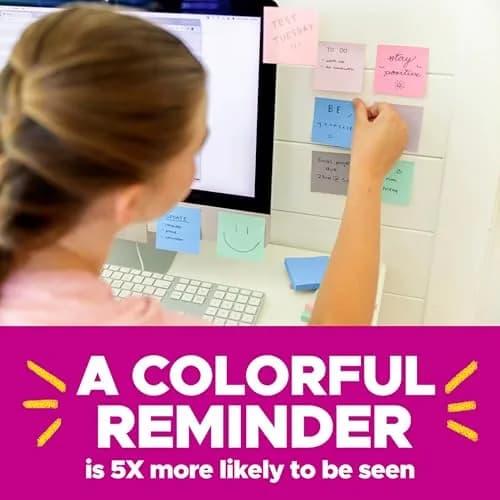 Post-it Super Sticky Notes Wanderlust Pastels Collection 3x3 in, 70 Sheets/Pad, 24 Pads | 2X Sticking Power, Recycled Paper thumbnail 5