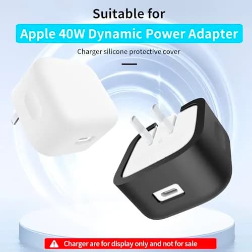 Seanai White Soft Silicone Charger Case for Apple 40W Dynamic Power Adapter | 2-Pack, 60W Max Compatible thumbnail 2