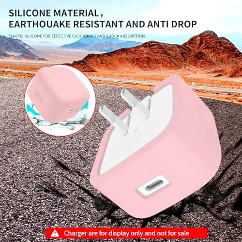 Seanai Pink Silicone Charger Cover for Apple 40W Dynamic Power Adapter 2-Pack | Protects Your Charger thumbnail 5