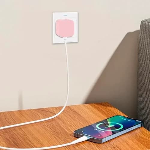 Seanai Pink Silicone Charger Cover for Apple 40W Dynamic Power Adapter 2-Pack | Protects Your Charger thumbnail 6