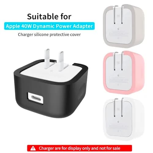 Seanai Pink Silicone Charger Cover for Apple 40W Dynamic Power Adapter 2-Pack | Protects Your Charger thumbnail 9