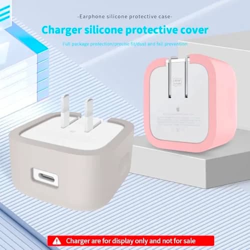 Seanai Pink Silicone Charger Cover for Apple 40W Dynamic Power Adapter 2-Pack | Protects Your Charger thumbnail 2
