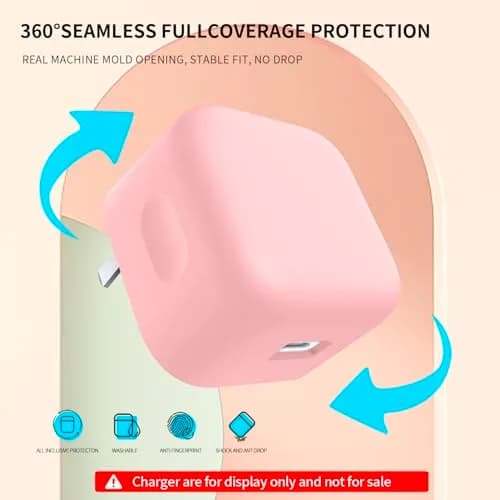 Seanai Pink Silicone Charger Cover for Apple 40W Dynamic Power Adapter 2-Pack | Protects Your Charger thumbnail 3
