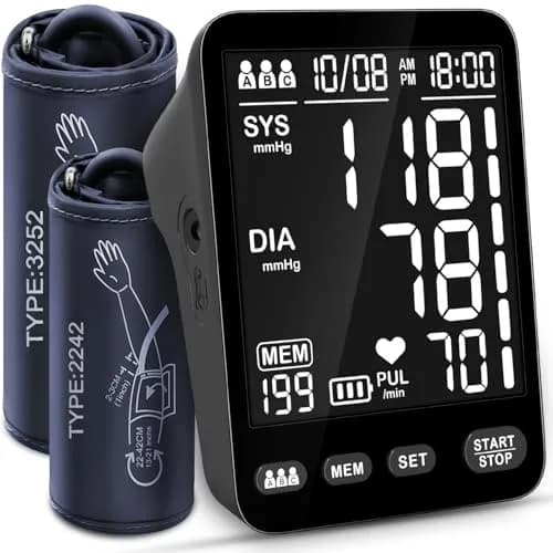 YONLO Automatic Upper Arm Blood Pressure Monitor | 3 Users, 199 Readings, Dual Cuffs (9-17" & 13-21") thumbnail 1