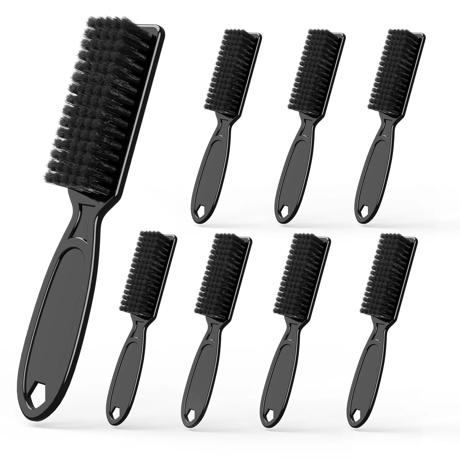 SQULIGT 10 Pcs Barber Clipper Cleaning Brush Set | Nylon Bristle & ABS Handle — 8 pcs