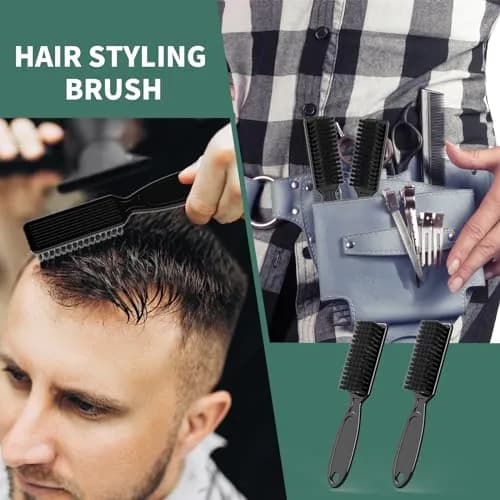 SQULIGT Black 8 Pcs Barber Clipper Brush Set | Nylon Bristle Cleaning Tool thumbnail 4