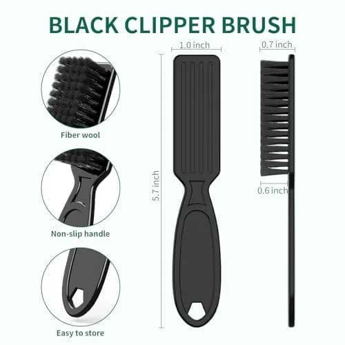 SQULIGT Black 8 Pcs Barber Clipper Brush Set | Nylon Bristle Cleaning Tool thumbnail 2