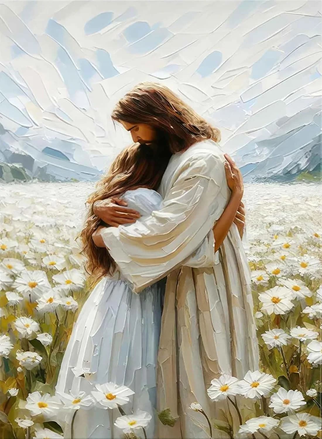 Fairyland JinWenn Jesus Christian Paint by Numbers Kit for Adults Canvas | Easy Beginner Art Craft Kit 40x50 cm (16x20 inches)