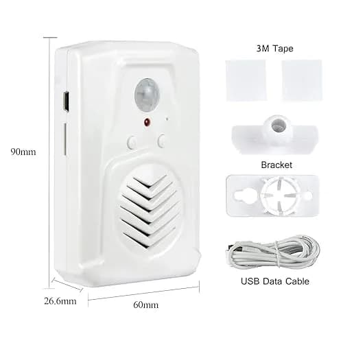 XYszpcgs PIR Motion Sensor Activated Sound Player Speaker with USB Cable, Download Your Own MP3 Audio Files (White, 2 Pcs) thumbnail 6
