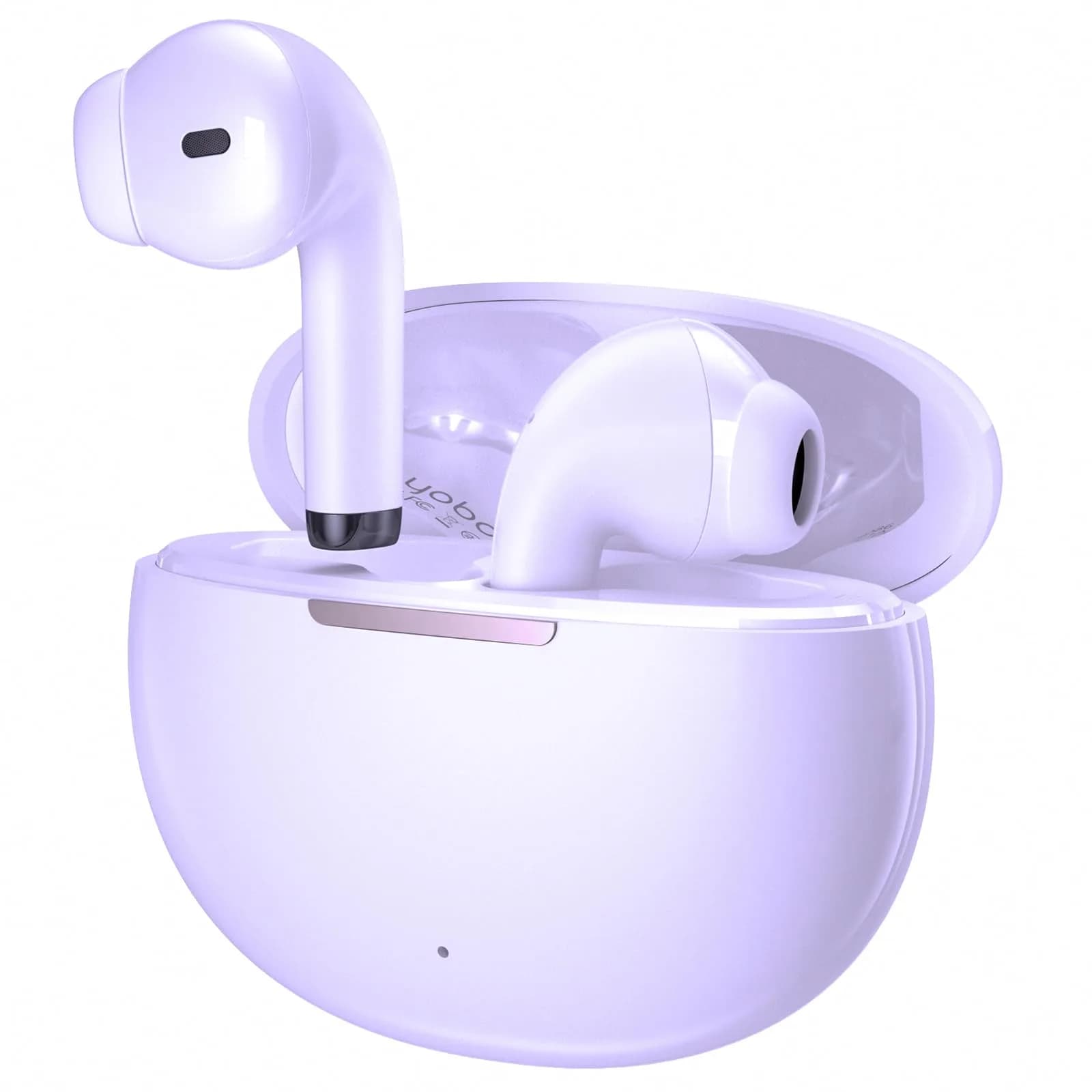yobola T9 True Wireless Earbuds Bluetooth 5.0 Headphones with Charging Case, Deep Bass, IPX5 Waterproof, White (40g) — Purple / M