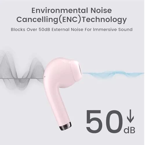 yobola Wireless Earbuds for Samsung Galaxy Ultra Comfort Bluetooth 5.4 Headphones with Charging Case, Pink thumbnail 8