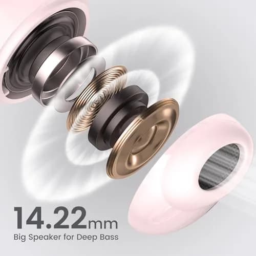 yobola Wireless Earbuds for Samsung Galaxy Ultra Comfort Bluetooth 5.4 Headphones with Charging Case, Pink thumbnail 3