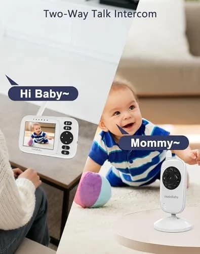 HelloBaby Video Baby Monitor with 2 Cameras & 3.2" Screen | No WiFi, 1000ft Range, Night Vision, Two-Way Talk thumbnail 3