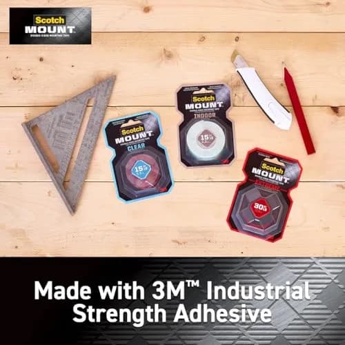 Scotch-Mount White Double-Sided Mounting Tape 25.4 mm x 3.18 m (1 in x 125 in) | 3M Industrial Strength Adhesive thumbnail 7