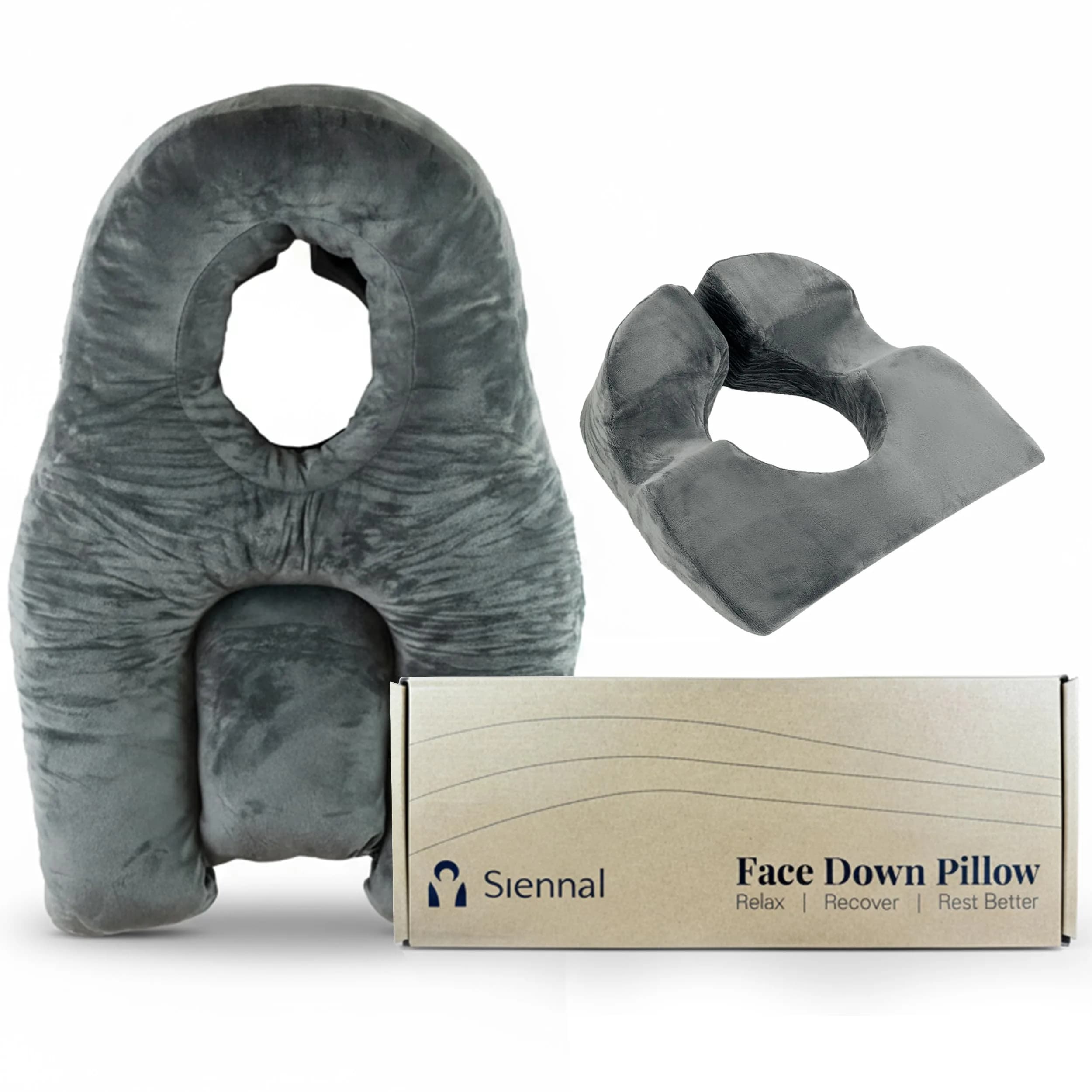 Siennal Face Down Pillow for Eye Surgery Recovery - CertiPUR-US® Shredded Memory Foam | Face Down Support for Vitrectomy & Retinal Surgery - main product image