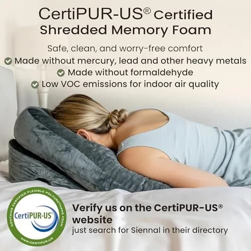 Siennal Face Down Pillow for Eye Surgery Recovery - CertiPUR-US® Shredded Memory Foam | Face Down Support for Vitrectomy & Retinal Surgery thumbnail 4