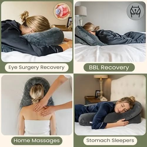 Siennal Face Down Pillow for Eye Surgery Recovery - CertiPUR-US® Shredded Memory Foam | Face Down Support for Vitrectomy & Retinal Surgery thumbnail 3