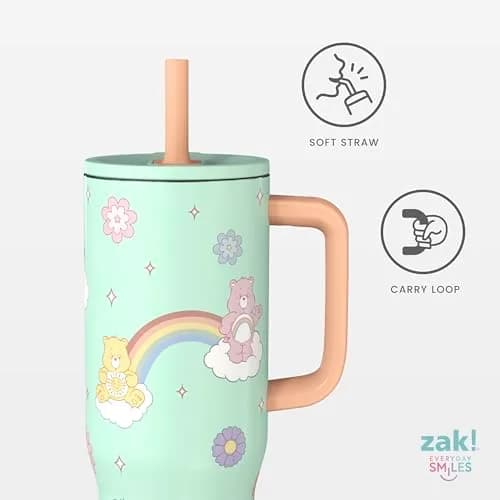 Zak Designs Care Bears 30oz Spill-Proof Insulated Stainless Steel Tumbler | Fun Cartoon Art, Keeps Drinks Cold, Travel Ready thumbnail 2