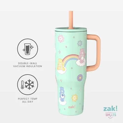 Zak Designs Care Bears 30oz Spill-Proof Insulated Stainless Steel Tumbler | Fun Cartoon Art, Keeps Drinks Cold, Travel Ready thumbnail 3