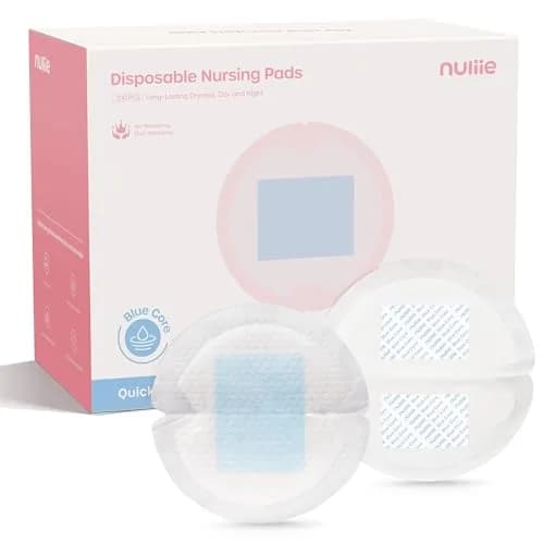 Nuliie High-Absorbency Blue Core Nursing Pads 200 Count | Stay Dry Day & Night, Leakproof, Individually Wrapped thumbnail 1
