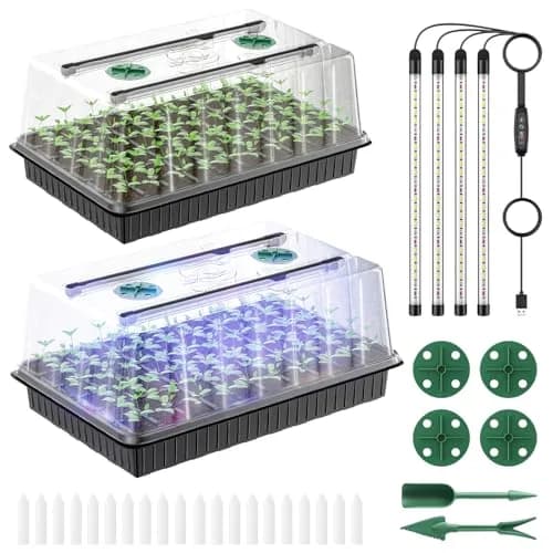 Pawfly Seed Starter Trays 80 Cells | Reusable Germination Kit with Grow Light & Humidity Dome thumbnail 1