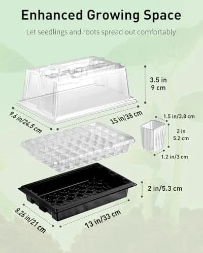 Pawfly Seed Starter Trays 80 Cells | Reusable Germination Kit with Grow Light & Humidity Dome thumbnail 2