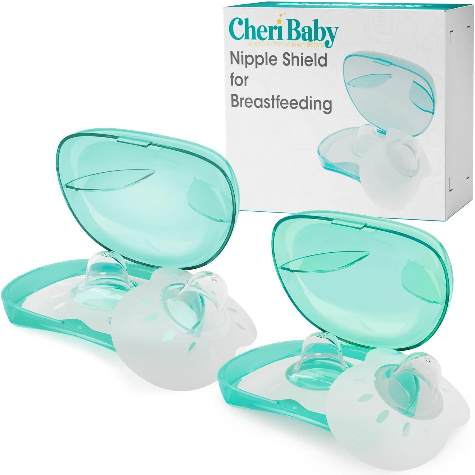 Cheri Baby Nipple Shields 20mm (0.79 inch) | Help Latch & Reduce Pain — 2-Pairs / M-20mm