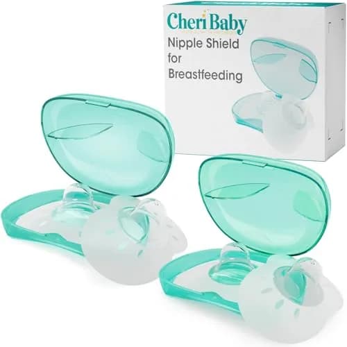 Cheri Baby Contact Nipple Shields for Breastfeeding with Difficulty Sucking or Flat or Inverted Nipples, 2 Pair (20mm) | Soft Food Grade Silicone thumbnail 1