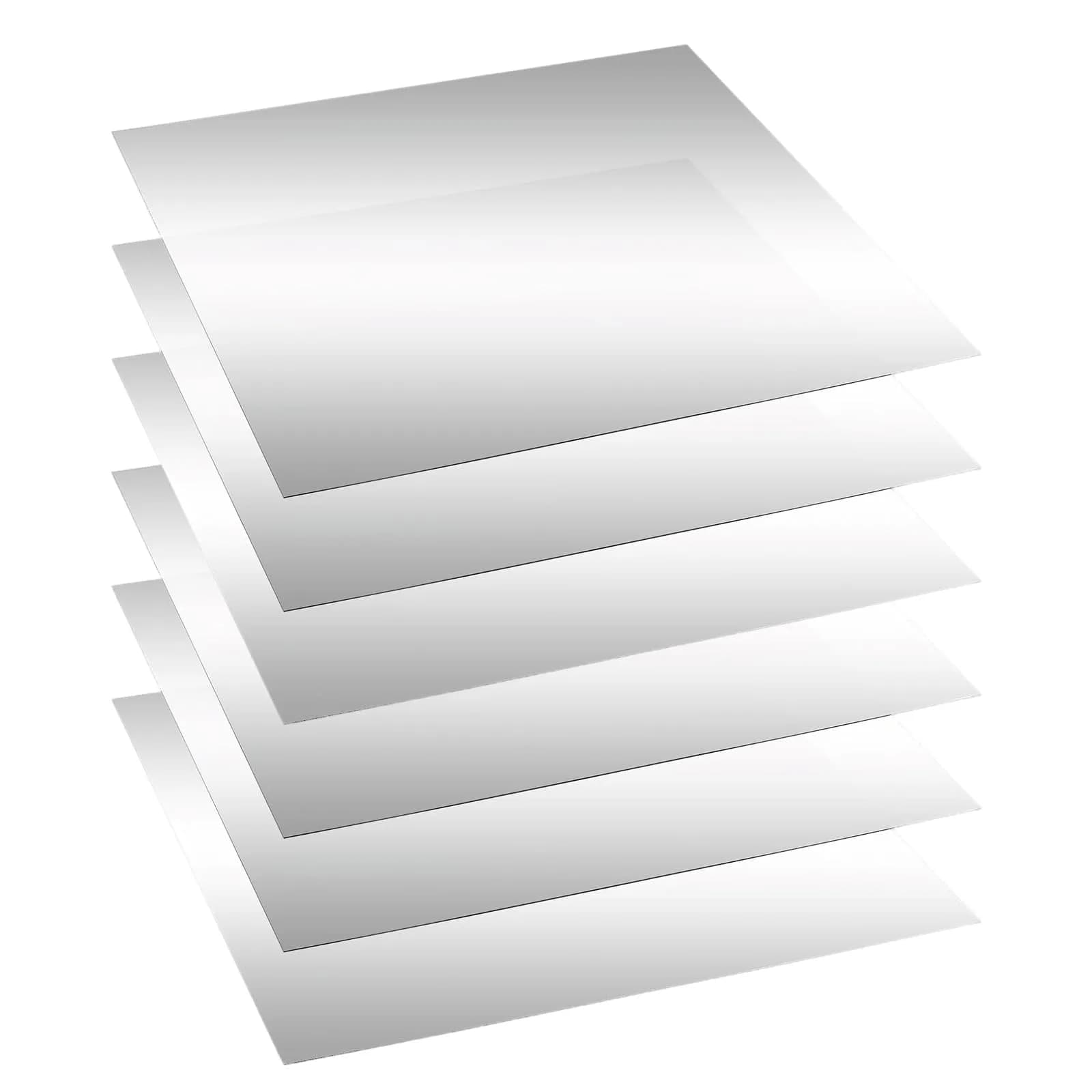 Yudlto Acrylic Two Way Mirror Sheets 12x12x0.04 Inch (6-Pack) | Shatter-Resistant See-Through Glass for Infinity Projects - main product image