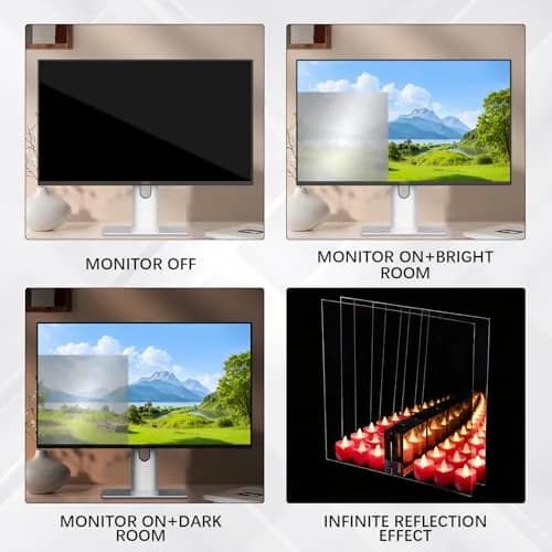 Yudlto Acrylic Two Way Mirror Sheets 12x12x0.04 Inch (6-Pack) | Shatter-Resistant See-Through Glass for Infinity Projects thumbnail 4