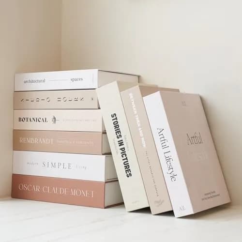 ZICOTO Decorative Books Set of 9 | 24cm (9.37in) Length | Faux Books for Coffee Table Decor thumbnail 1