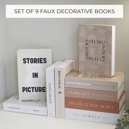ZICOTO Decorative Books Set of 9 | 24cm (9.37in) Length | Faux Books for Coffee Table Decor thumbnail 3