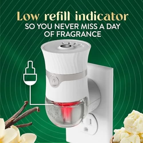 Air Wick Vibrant Plug In Scented Oil Refills Sweet Vanilla & Shea Butter 2.69ml (0.67 Fl Oz) 4-Pack | Infused with 2x More Essential Oils thumbnail 9