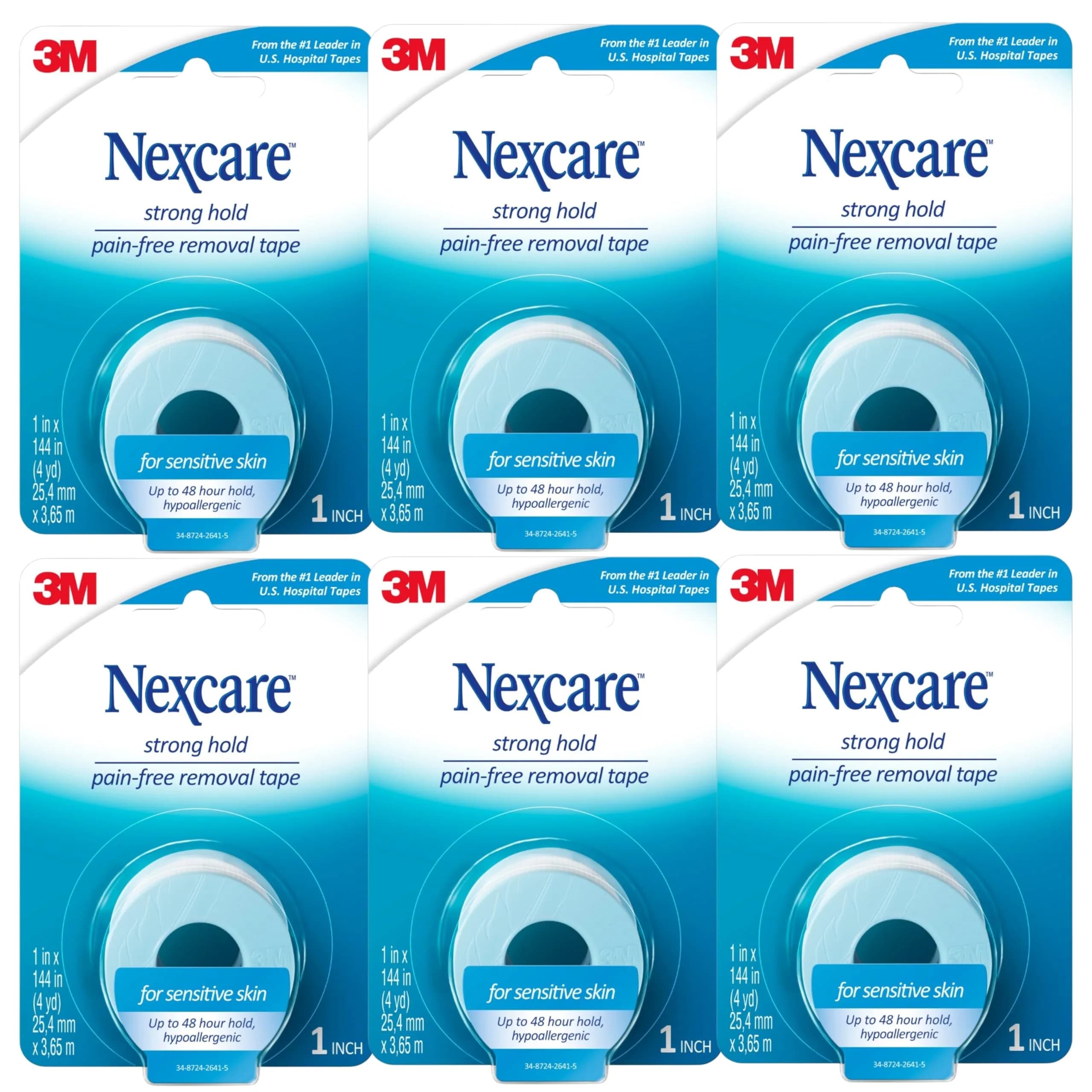 Nexcare Sensitive Skin Low Trauma Tape 1.5 inch x 144 inch (3.8 cm x 365.8 cm) | Gentle Adhesive for Fragile Skin - main product image
