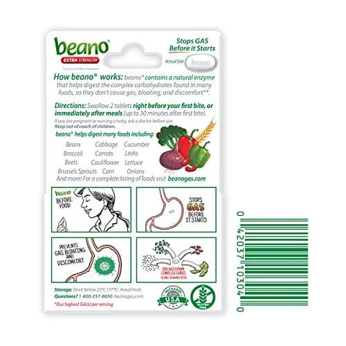 Beano Digestive Enzyme Gas Relief Tablets 300 Count (100 Tablets x 3) | Clinically Tested for Bloating & Discomfort thumbnail 8