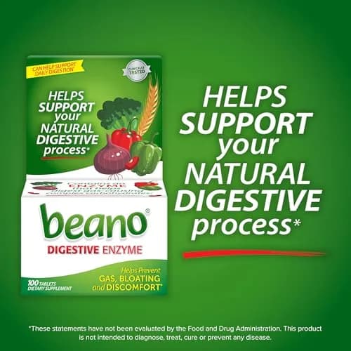 Beano Digestive Enzyme Gas Relief Tablets 300 Count (100 Tablets x 3) | Clinically Tested for Bloating & Discomfort thumbnail 2