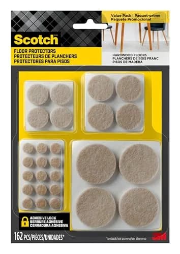Scotch Felt Pads, Round, Assorted Sizes, Beige, 4 Pack (648 Pieces) | Protects Floors from Scratches thumbnail 2