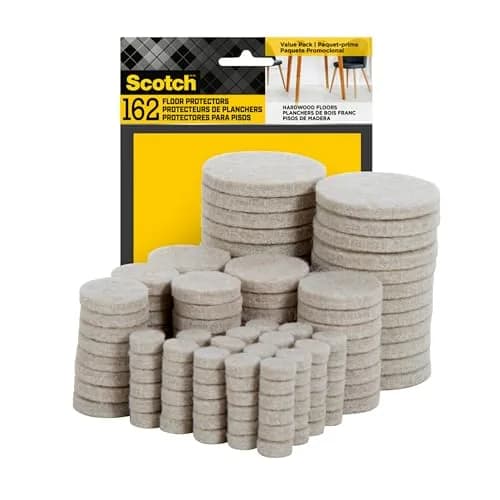 Scotch Felt Pads, Round, Assorted Sizes, Beige, 4 Pack (648 Pieces) | Protects Floors from Scratches thumbnail 3
